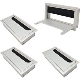 Passe-câbles table, rectangulaire, 159 x 80 mm, à encastrer, Aluminium, Anodisé mat