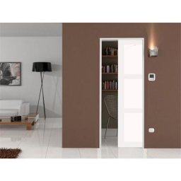 Gd Menuiseries - Porte Coulissante Kenya Vitrée Blanc H204 x l.73 Avec Système Galandage + kit