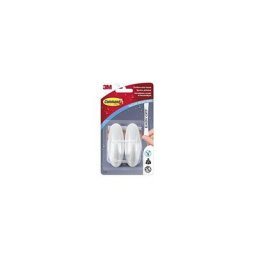 Command pack de 2 CROCHETS moyens avec 4 LANGUETTES résistantes à l'eau en plastique 1,4 KG blanc