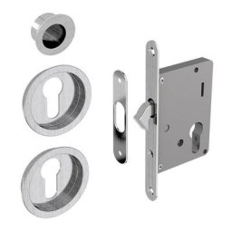 Slid'up By Mantion - Kit serrure pour cylindre Yale, poignée ronde, acier finition satiné - Argent