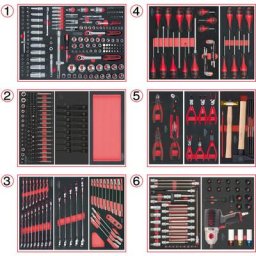 Composition d'outils 6 tiroirs pour servante, 428 pièces
