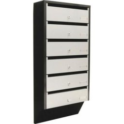 Boite aux lettre collectives depot 6 silver / black avec 2 clés