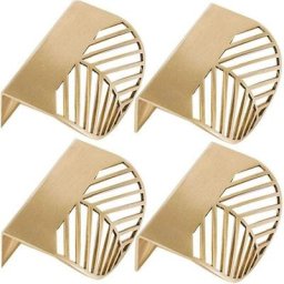 4 pcs Forme des Feuilles Cabinet Pulls Laiton Doré Poignées De Meubles De Cuisine Porte De Cuivre