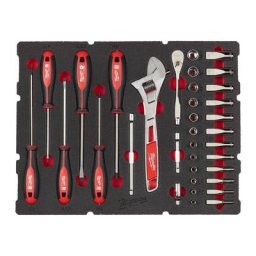 Milwaukee - Module mousse packout douilles 1/4 Tournevis et clés à molette - 35 pièces 4932480717