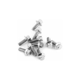 10pcs M6 acier inoxydable SS304 kit de vis, Vis à bride hexagonale Fixation des boulons de la tête