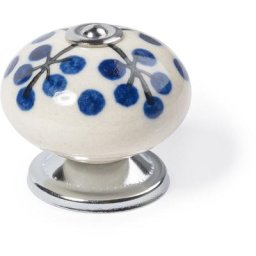 REI - Bouton de meuble Fabriqué en acier porcelaine Finition bleue 1 unité - Bleu