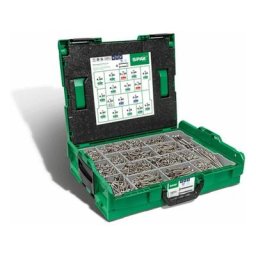 Spax - Malette plastique de montage l-boxx, Kit de vis avec 17 dimensions, Tête fraisée, t-star