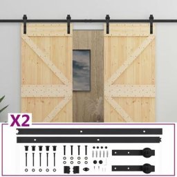 Vidaxl - Porte coulissante avec kit de quincaillerie 80x210cm Pin massif Marron
