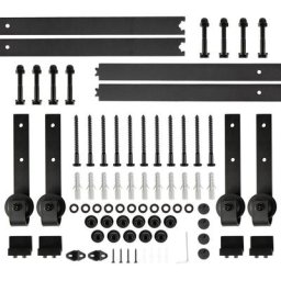 Dyhf - 3.66 m Rail de porte coulissante en acier Porte de grange noir pour la cuisine,Salle de bain