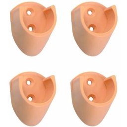 Cyclingcolors - 4x Support de tringle à visser rond diamètre 25mm en plastique Meuble Penderie