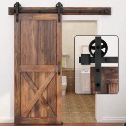Petites Ecrevisses - 183cm/6FT Kit Quincaillerie de Rail pour Porte Coulissante Industriel Ensemble