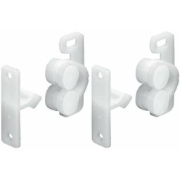 Cyclingcolors - 2x loqueteau bloc porte a rouleau roulette plastique blanc camping car caravane