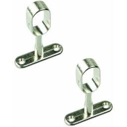 Cyclingcolors - 2x Support de tringle à visser ovale 15,5 x 30,5mm en zamak Meuble Penderie Armoire