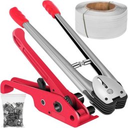 Machine de Cerclage de Soudage 18 mm 1000 Pcs Joints Kit deOutils de Cerclage Manuel 27x6,3x15,5 cm