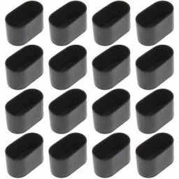 16 embouts ovales pour table et chaise, 15 x 30 mm, Noir