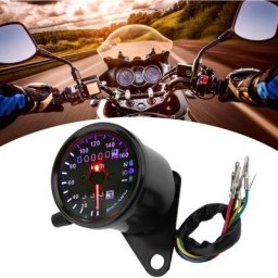 Dc 12V Universel Moto led Rétroéclairage Double Odomètre Compteur De Vitesse Jauges Mètre