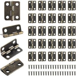 50pcs Petits Mini Charnières 18 x 16 mm Charnière Plate Cabinet Porte Tiroir Coffre Charnière diy