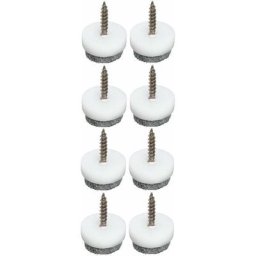 Cyclingcolors - 8x Patin vis blanc avec feutrine grise pour chaise table meuble à visser Protection