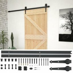 Vidaxl - Porte coulissante avec kit de quincaillerie 90x210cm Pin massif Marron