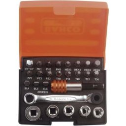 Jeu de clés à douille Bahco 2058/S26 métrique 1/4 (6.3 mm) 26 pièces