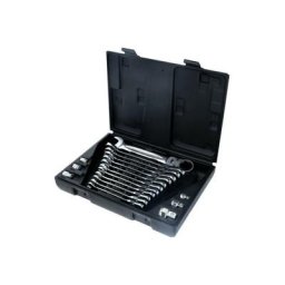 Jeu de clés mixtes à cliquet ks tools - tête inclinable - 18 pcs - 503.4868