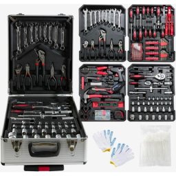 Boîte à outils 1200 pièces Coffret à outils Set à outils Mallette à outils Trolley - argent - Arebos