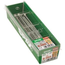 Spax - hi.force, 6 x 180 mm, 20 pièces, filetage partiel, tête plate, t-star plus T30, 4CUT, wirox