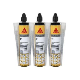 Sika - Lot de 3 résines de scellement chimique rapide Anchorfix-1 Plus - Ton pierre - 300ml - Ton
