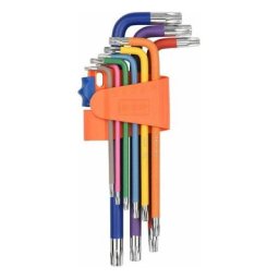 9 pièces ensemble de clés en l multicolores ensemble de clés Torx clé étoile bras Long en acier au