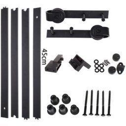 1.8M Quincaillerie Kit de Rail Suspendu Porte Coulissante, Ensemble Industriel Hardware kit pour