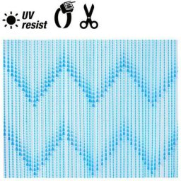 Rideau plastique perles couleur bleu 48 bandes 90x200cm edm