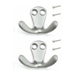 Cyclingcolors - 2x Crochet double 33mm métal acier chrome satiné Meuble Cuisine Salle de bain Porte