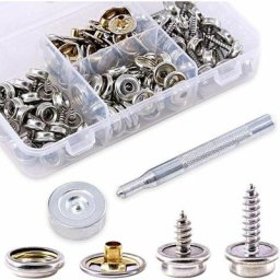 Kit de 60 boutons-pression en toile marine avec vis en métal pour bateau, douille avec 2 outils de