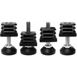 4x embout rentrant carré 45 x 45 mm avec vis de réglage pied meuble chaise étagère table