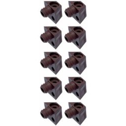 Cyclingcolors - 10x Taquet de renfort ferrure d'assemblage en plastique marron insert Ø11mm Meuble