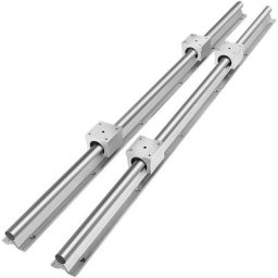 Kit 2 Arbres Lineaires SBR12 SBR16 SBR20 SBR25 300-2200 mm Bloc de Roulement pour Machines de