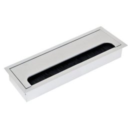 Emuca - Passe-câbles table, rectangulaire, 269 x 80 mm, à encastrer, Aluminium, Anodisé mat