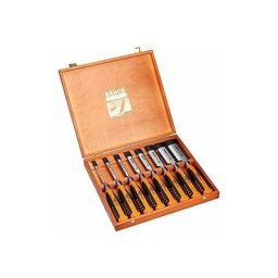 Bahco - 424-P Lot de 8 gouges de sculpteur biseautées Coffret en bois BAH424PS8 (Import Grande