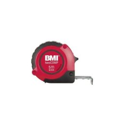 Bmi 472541021 two comp mètre à ruban extrémité métal blanc laqué 5 m