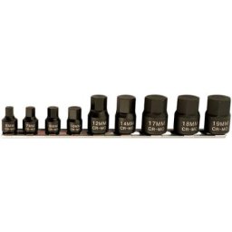 Douilles males metriques a choc 6 pans sur rail