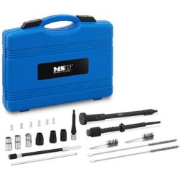 MSW - Coffret Brosses De Nettoyage Siège Puits Injecteur Bougie Moteur Diesel 21 Pcs - Argent