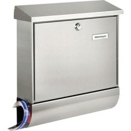 Burg Wächter 8150 AMRUM-SET 38670 NI Boîte aux lettres acier inoxydable argent avec serrure à clé