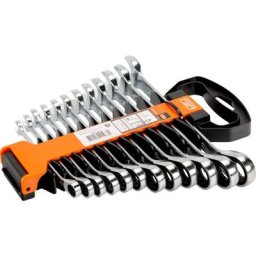 Clés mixtes à cliquet fixé. 12 pcs. dans le support en matière plastique - Bahco