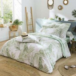 Housse de couette 100% coton a l'ombre 140x200 cm - Vert