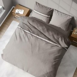 Parure de lit coton monsieur 240x220 cm - Gris
