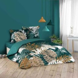 Parure de Lit 3 Pièces Mogador 240x220cm Vert