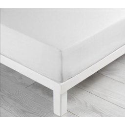 Drap Housse 100 % Coton - Lina - 140x190cm - blanc.
