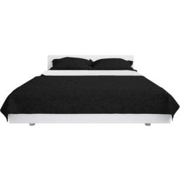 Vidaxl - Couvre-lit à double face matelassé 220 x 240 cm Noir et blanc Black and white