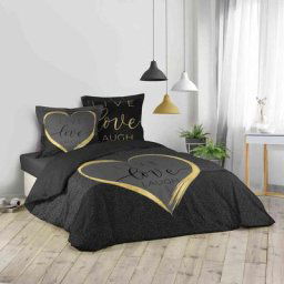 Parure de lit Crazy Love 240x220 cm - Anthracite