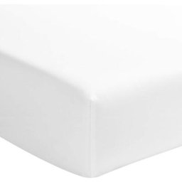 Terre De Nuit - Drap housse percale blanc bonnet 40 cm 160x190 cm - Blanc